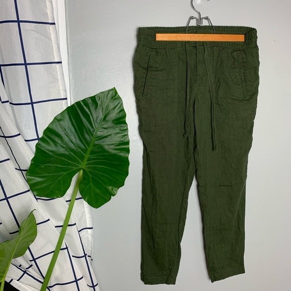 Lou & Grey Pants - Lou and Grey Green Linen Blend Pants